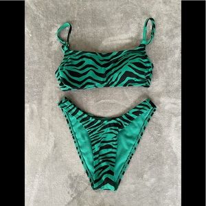 NEW Green Zebra Print Bikini Set
